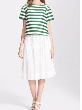 Kate Spade In Full Bloom Pleated Eyelet Skirt